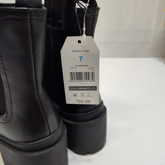 Time and Tru Unit Chelsea Ankle Lug Sole Combat Boot Memory Foam Womens Size 7 - Picture 8 of 9